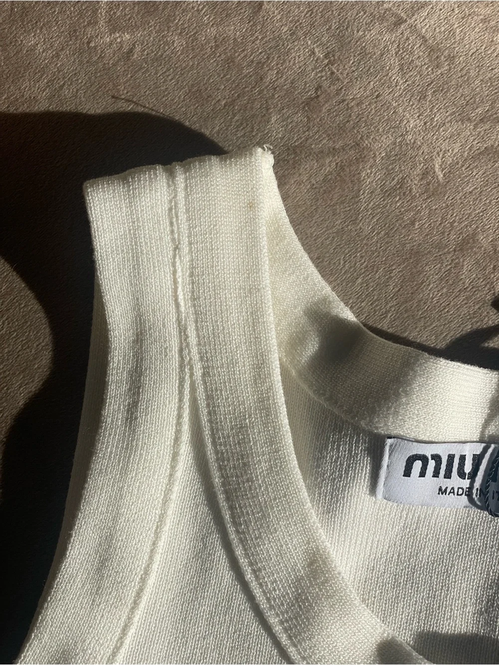 Miu Miu Ribbed Rhinestone-Embellished Crop Tank - Picture 9 of 12